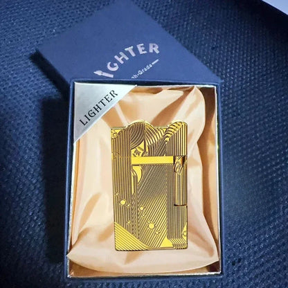 2025 New Classic Sound Brass Lighter Golden Sleeping Mermaid Pattern Retro Kerosene Lighter Fire Man Series Exquisite Men'S Gift