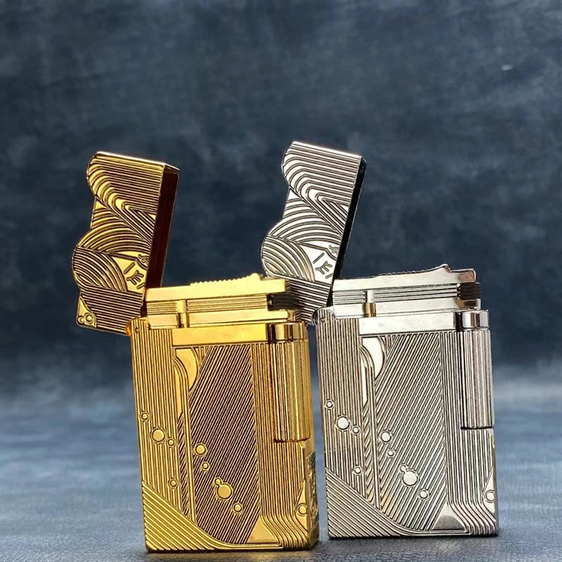2025 New Classic Sound Brass Lighter Golden Sleeping Mermaid Pattern Retro Kerosene Lighter Fire Man Series Exquisite Men'S Gift