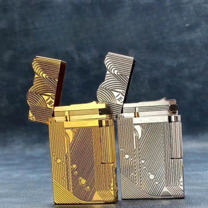 2025 New Classic Sound Brass Lighter Golden Sleeping Mermaid Pattern Retro Kerosene Lighter Fire Man Series Exquisite Men'S Gift