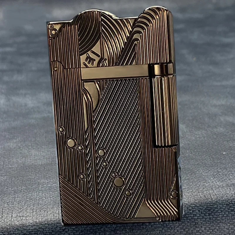 2025 New Classic Sound Brass Lighter Golden Sleeping Mermaid Pattern Retro Kerosene Lighter Fire Man Series Exquisite Men'S Gift